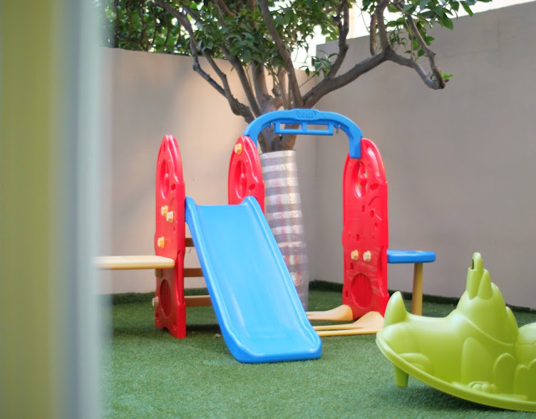 Outdoor playtime on the slide