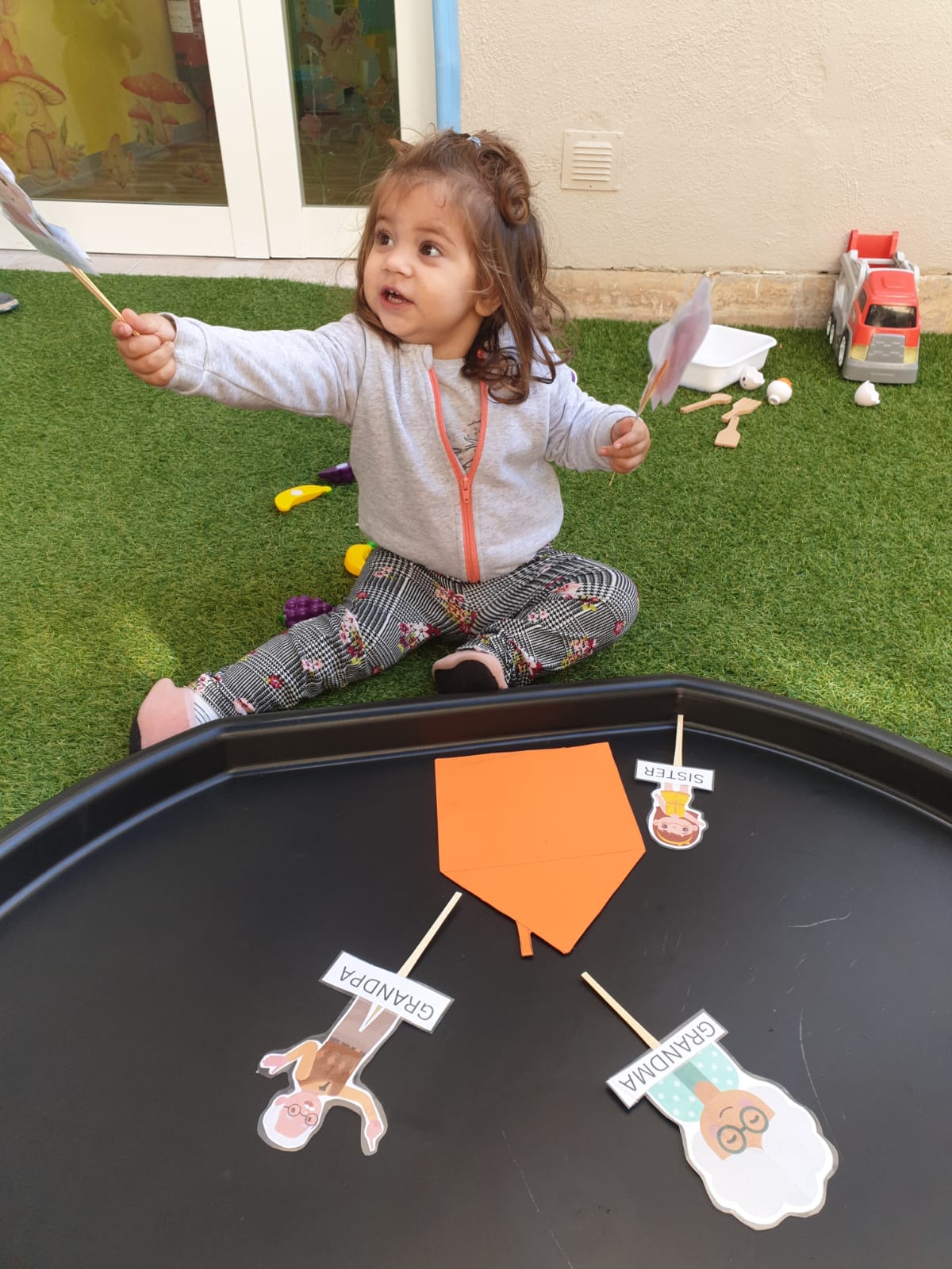 Child balancing toys outdoors